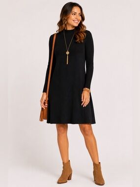 Unbranded Black Sweater Dress size Large Turtleneck Oversized Casualcore Neutral
